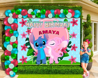 Stitch Happy Birthday Backdrop 7x5 Sweet Heart Stitch and Angel Background for Kids Birthday Party Decorations Vinyl Stitch and Angel Party Supplies Banner Stitch Happy Birthday Backdrop 7x5 Sweet Heart Stitch and Angel Background for Kids Birthday Party Decorations Vinyl Stitch and Angel Party Supplies Banner