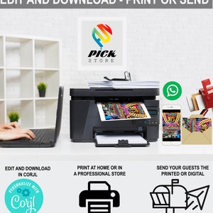 a printer and a laptop on a desk