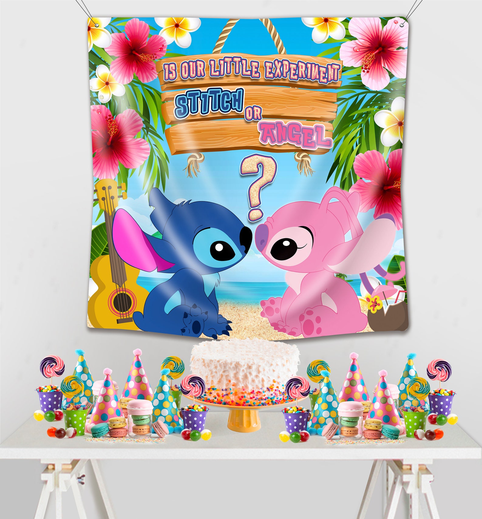Stitch And Angel Backdrop