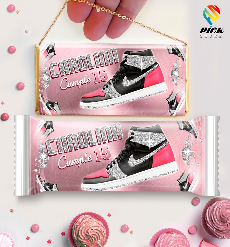 DIGITAL FILE Rose Gold Sneaker Ball Candy Bar Wrapper Etsy