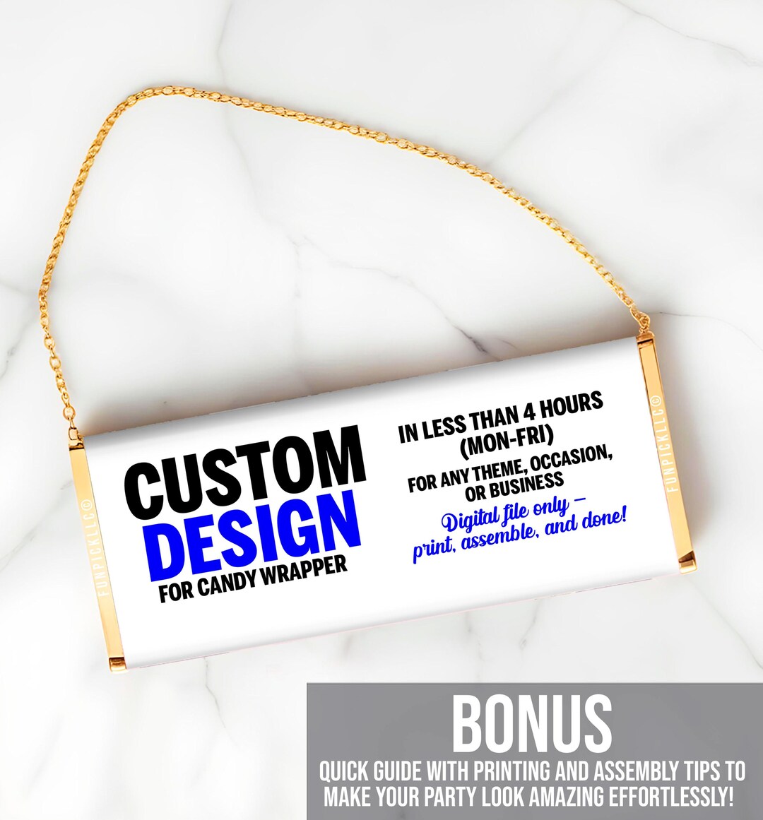 Custom Candy Wrapper Design: Personalized Party Favors (only Digital ...
