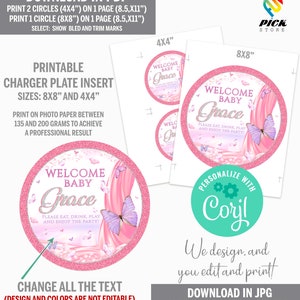 a printable baby shower sign and its instructions