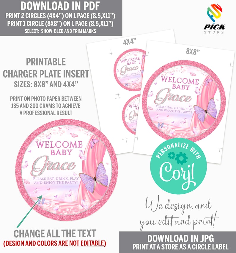 a printable baby shower sign and its instructions