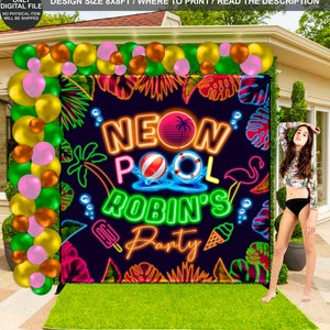 DIGITAL FILE | Neon colors Backdrop | Neon party Banner | Neon colors Birthday party | Neon colors Decor | Neon colors Design | SM11