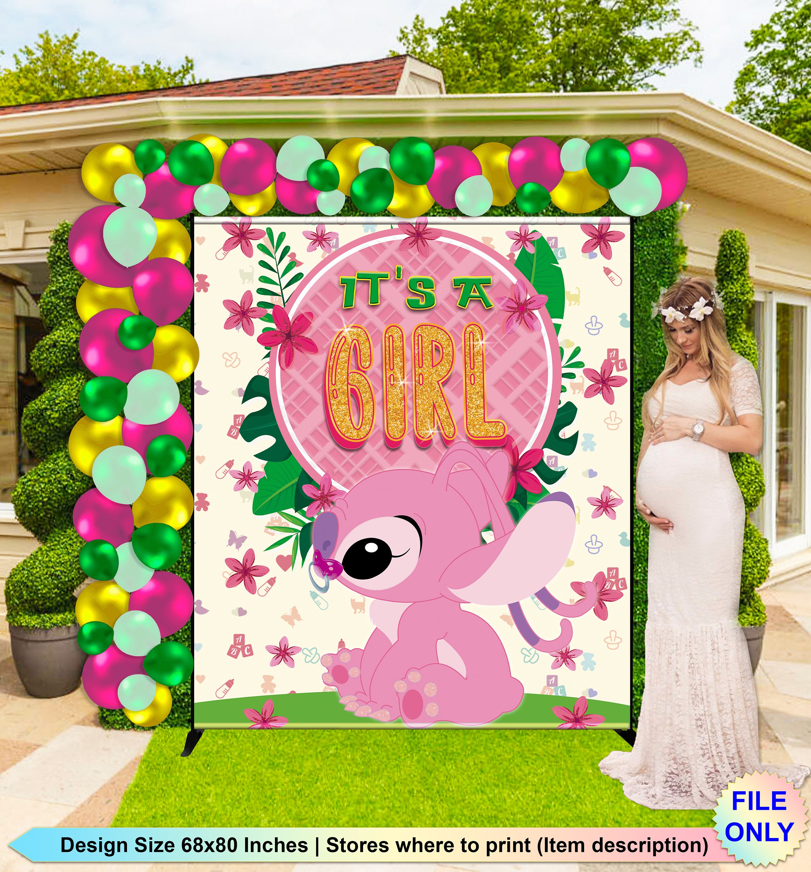 Digital Baby Angel Backdrop Baby Angel Banner Baby Angel Etsy