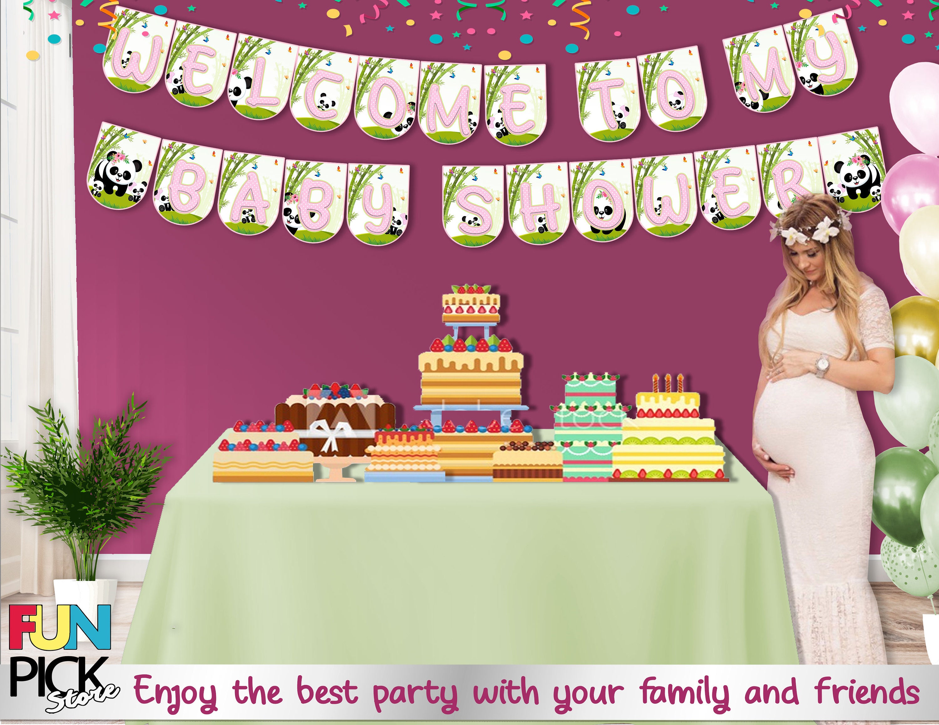DIGITAL Panda Bear Baby Shower Panda Banner Panda - Etsy