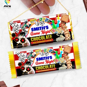 Game Night Candy wrapper Board Games Chocolate bar Tabletop Game Chocolate wrapper Cards game Candy Template Poker Candy bar DIY FILE | GN01