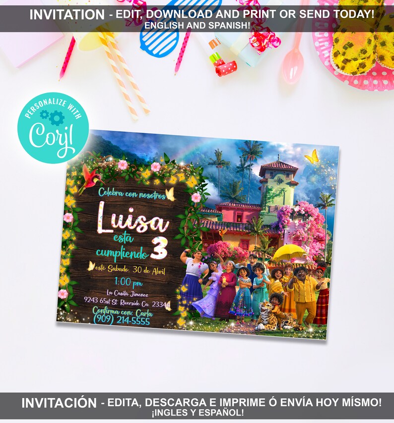 DIGITAL Encanto Printable Invitation Encanto Birthday Etsy