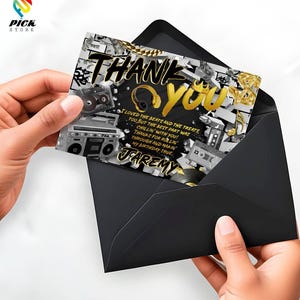 Cartão de agradecimento The Big One para DIY, cartão Notorious, tema Hip Hop, cartão personalizado Graffiti - HP02
