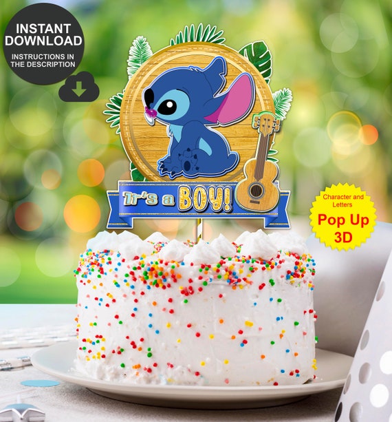 Digital Baby Stitch Cake Topper Stitch Baby Shower Baby Etsy