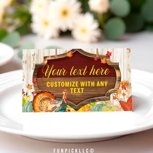 Thanksgiving Food label for DIY, Gratitude Food Tent, Fall Dinner Theme, Thankful Place Card - TKS01