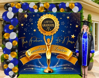 DIGITAL FILE | Blue and Gold Backdrop | Blue graduation Banner | Blue and Gold Graduation party | Blue and Gold Graduation Decor  | GRD06