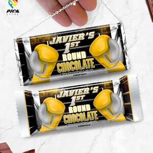 Ring Candy wrapper, Boxer Chocolate bar, Gloves Chocolate wrapper, Round 1 Candy Template, Little Champ Candy bar, DIY FILE | BOX032
