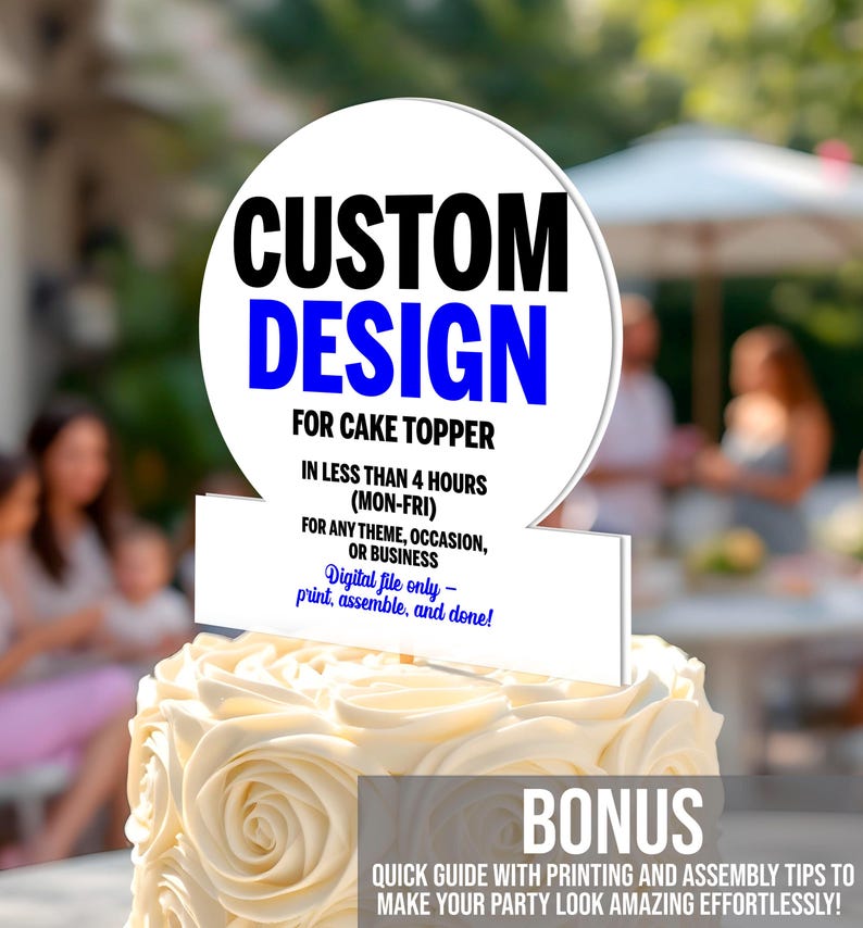 Custom Topper Insert Personalized Cake Topper Design: Custom Party Decoration (only Digital ...