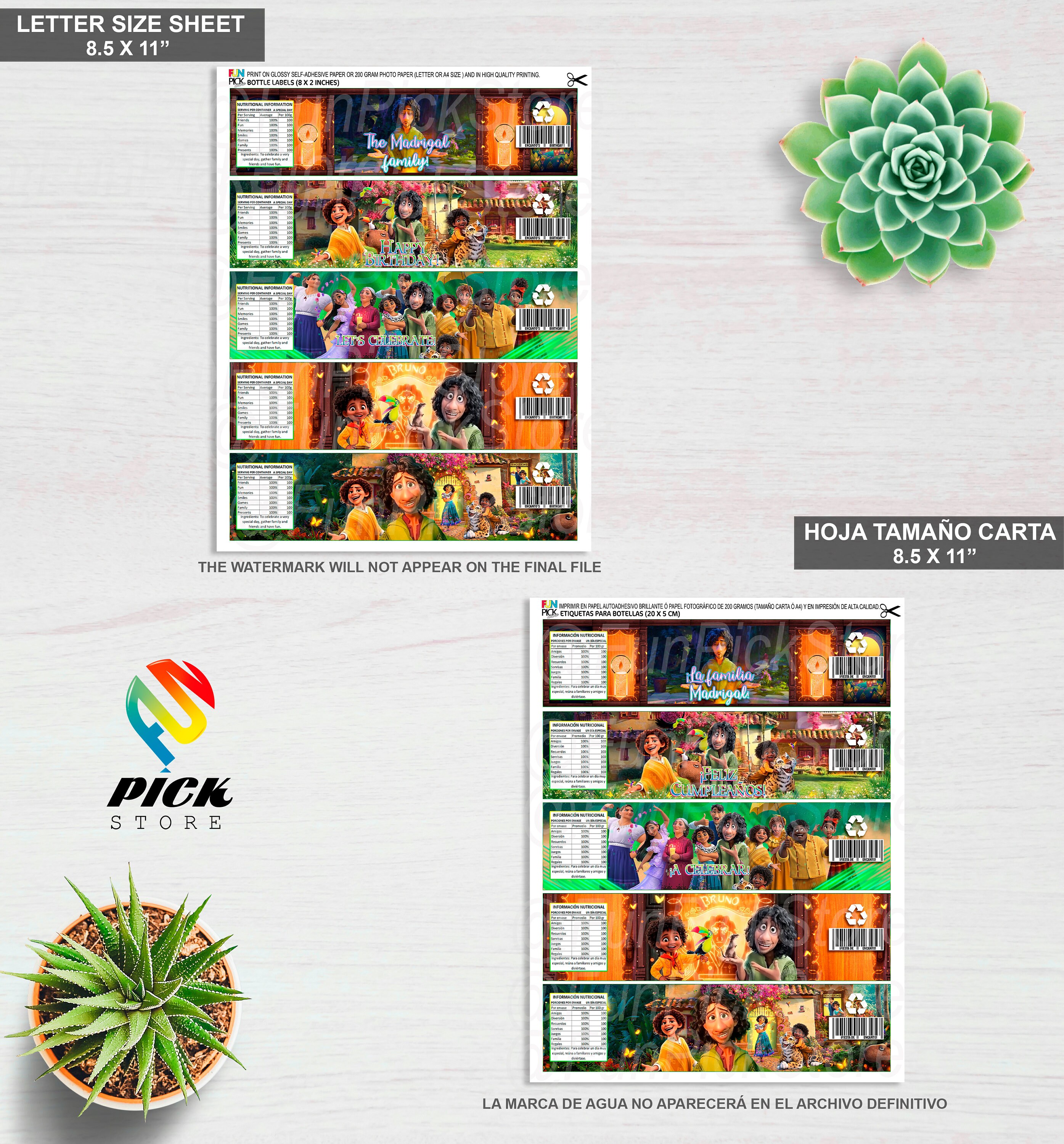 DIGITAL Encanto Water Bottle Labels Encanto Printable Etsy Canada