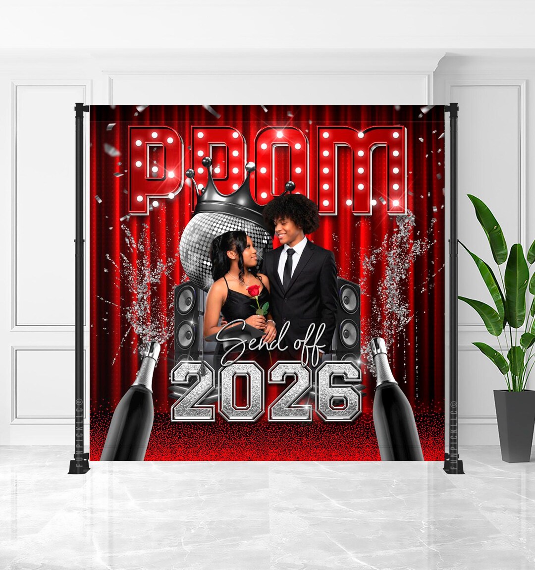 Prom Send off Backdrop: Red Carpet Hollywood 2026 Party Banner ...