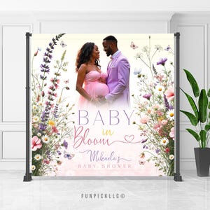 Wildflower Banner, Floral Backdrop, Wildflower Wall Decor, Butterfly Sign, Custom banner, File for self-printing - FLW01