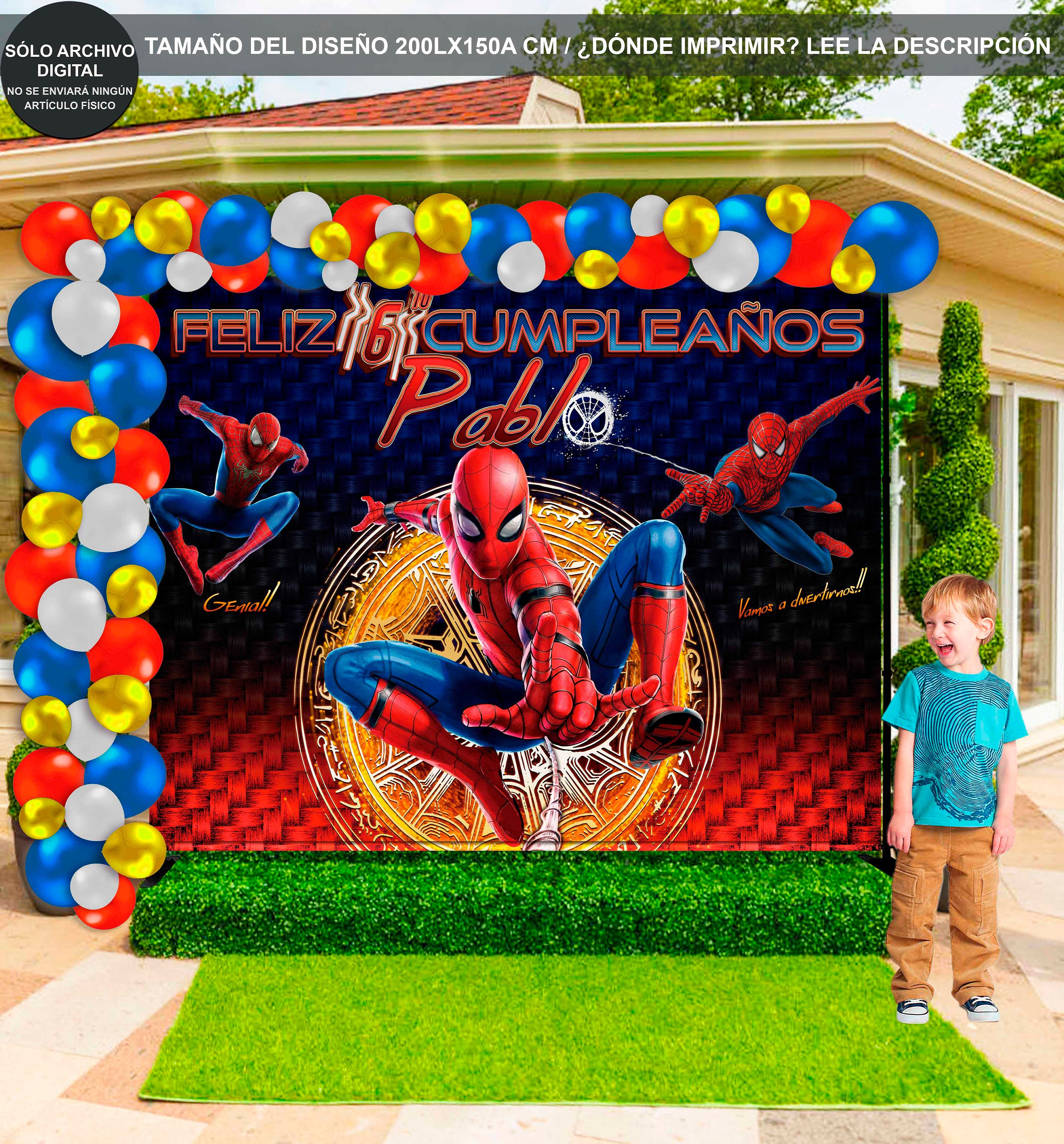 DIGITAL Pendón de Spiderman Cumpleaños de Spiderman - Etsy España