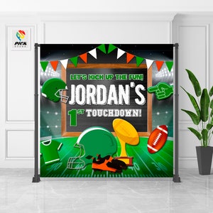 Football Birthday Backdrop First Year Down Banner Game On Party Touchdown Photo backdrop MVP Birthday party decorations DIGITAL FILE | SPR02