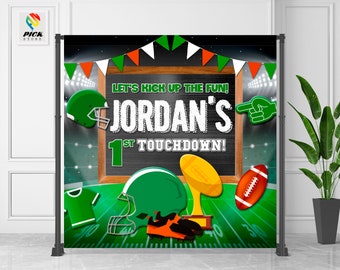 Football 1st Birthday Backdrop: Touchdown Party Decor (Digital File) - SPR02