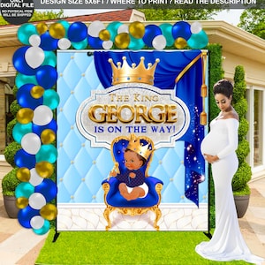 DIGITAL FILE | Little King Baby Shower Backdrop | Little Prince Banner |  Little King Baby shower | Little Prince Baby Shower Decor | LP01