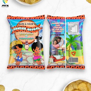 Gender Reveal Chips bag | Boy or girl Template | He or She Custom bag | Stone age Gender Reveal | Stones Baby Shower | DIGITAL FILE | PCP01