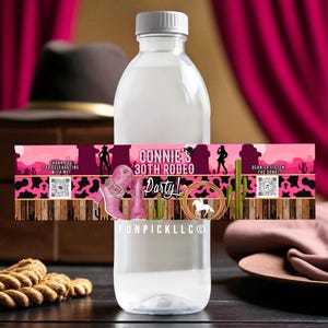 Western Water bottle label for DIY, Cowgirl Sticker for bottle, Cowboy boots Theme, Rodeo DIGITAL FILE  - ROD04