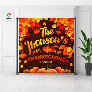 Thanksgiving Backdrop, Fall Harvest Banner, Turkey Dinner, Give Thanks Photo backdrop, Thanksgiving Decoration, DIGITAL FILE | TKS03