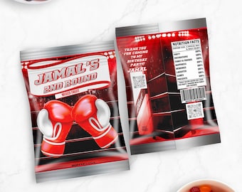Boxing Birthday Party Favor: Fruit Snack Wrapper (DIY File) - BOX031