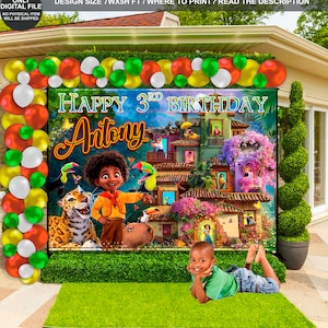 DIGITAL FILE | Encanto Backdrop | Encanto Banner | Encanto Birthday party | Encanto Decor | Encanto Custom | Antonio backdrop | ENC03