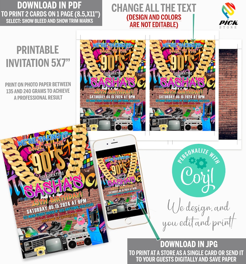 a flyer for a party with a photo and text