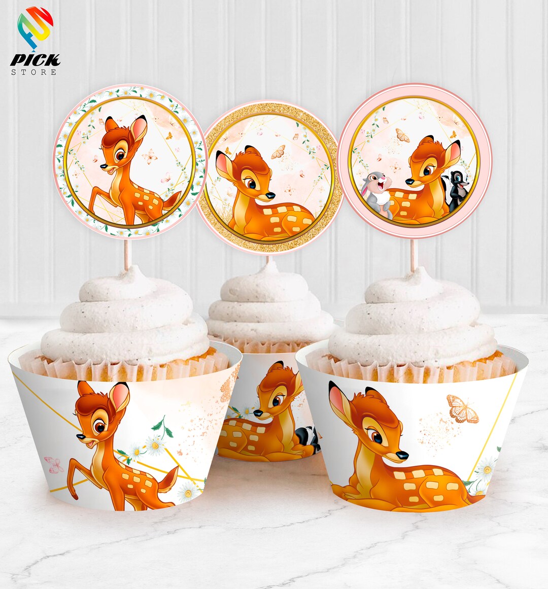 Oh Deer Cupcake Topper | Oh Deer Cupcake Wrapper | Cute Deer Cupcake ...