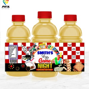Game Night Sport Drink Label Board Games Mini Gatorade Tabletop Games Drink Label Cards game Bottle Label Poker Night Bottle DIY FILE | GN01