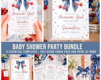 American Girl Baby Shower Bundle: Patriotic Cherry 5 Item Set, Digital Download - IND01
