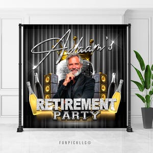 Retirement Party Banner | Retirement Sign | Police Retirement Backdrop | happy retirement Decor | Custom Banner | DIGITAL FILE | GRD17