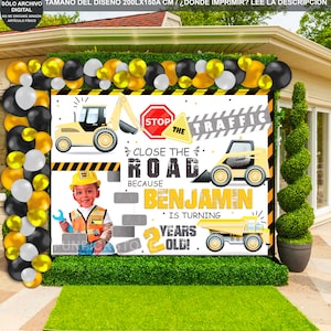 ARCHIVO DIGITAL / Fondo de construcción / Banner de construcción / Fiesta de cumpleaños de construcción / Decoración de construcción / Construcción personalizada / CM02