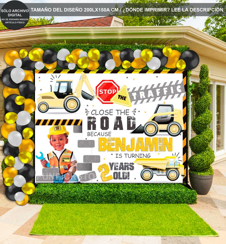 DIGITAL FILE Construction Backdrop Construction Banner Construction Birthday party Construction Decor Construction Custom