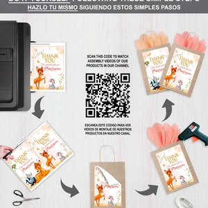 Etiquetas para bolsas de regalo de Venadito Bolsa de golosinas Bolsa para merienda Bolsa de recuerdos ARCHIVO DIGITAL BMB01 imagen 4