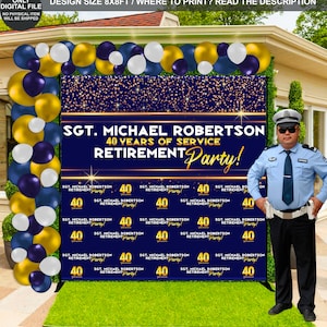 FILE DIGITALE / Sfondo per il pensionamento / Banner per il pensionamento / Festa per il pensionamento / Decorazioni per il pensionamento / Pensionamento personalizzato / RP0