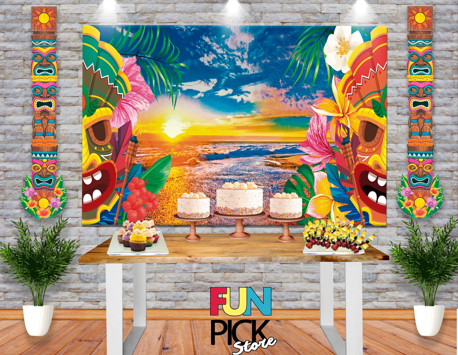 DIGITAL Tropical Hawaiian Backdrop Beach Photography Etsy