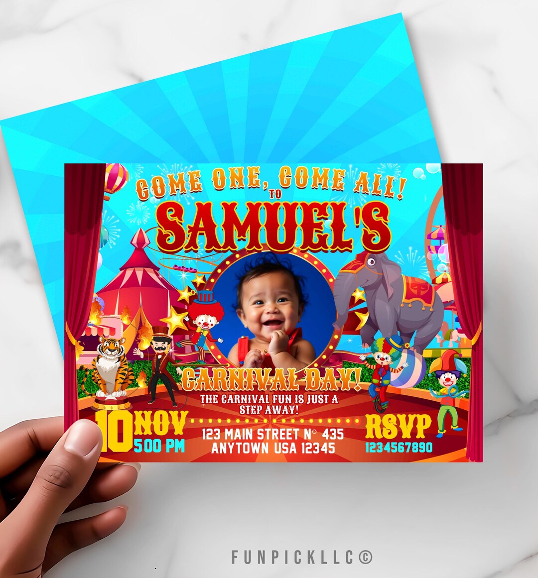 Circus Carnival Invitation: Big Top Theme (DIY Digital Download) - CC01 ...