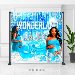 Winter Baby shower Banner | Iceland Backdrop | Snowflakes Wall Decor | Winter Wonderland Sign | Custom banner | Digital Download | WIN16