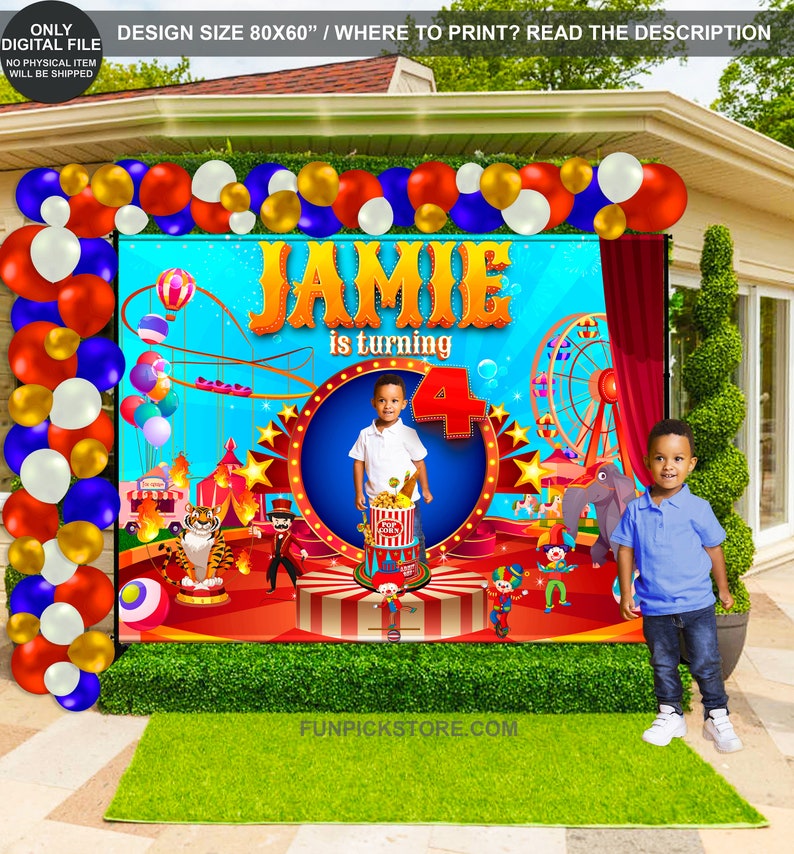 Carnival Backdrop Carnival Banner Carnival Party backdrop Circus Photo backdrop Circus Birthday backdrop DIGITAL FILE CC01