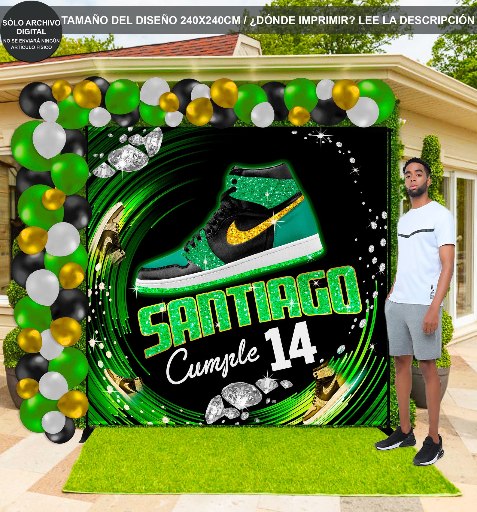 DIGITAL FILE Green Sneaker Ball Backdrop Sneaker Ball Etsy