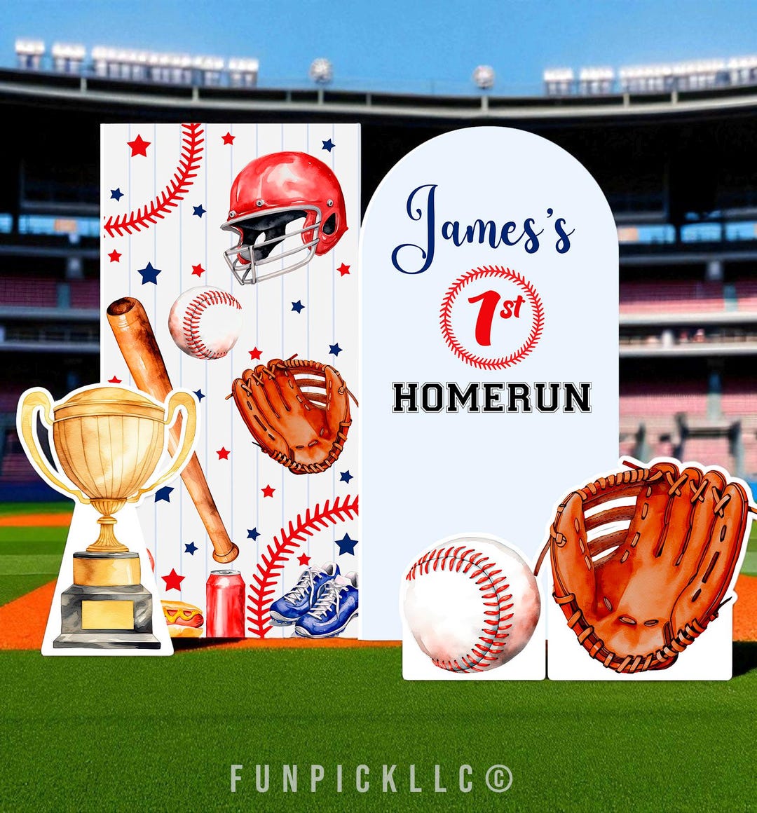Personalized Baseball Photo Backdrop: Sports Standee Panels, 4x8 Ft ...