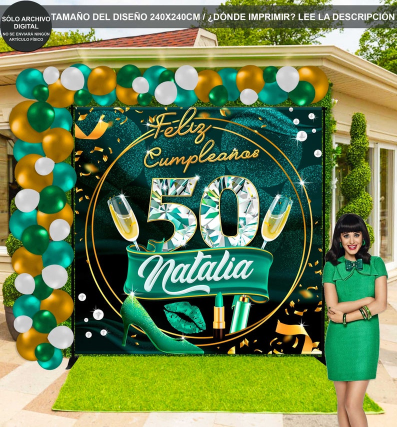 DIGITAL FILE Shades of Green Backdrop Green and Gold Etsy