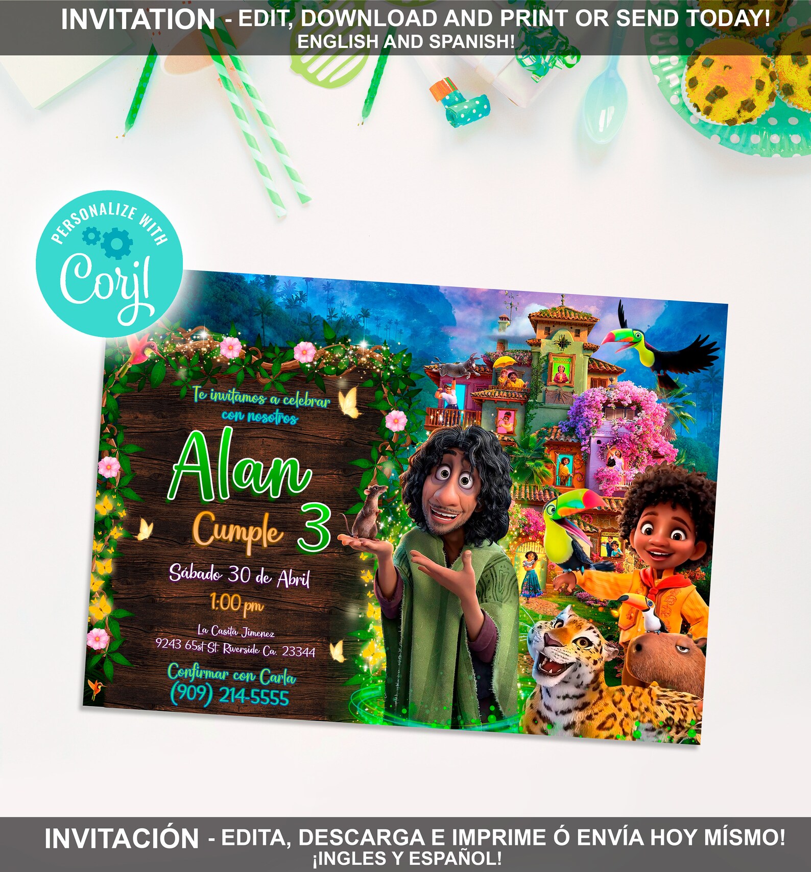 DIGITAL Encanto Printable Invitation Encanto Birthday Etsy