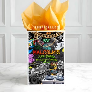 90s Party Gift bag Label for DIY, 90s Theme Personalized gift (Digital Download) - HP08