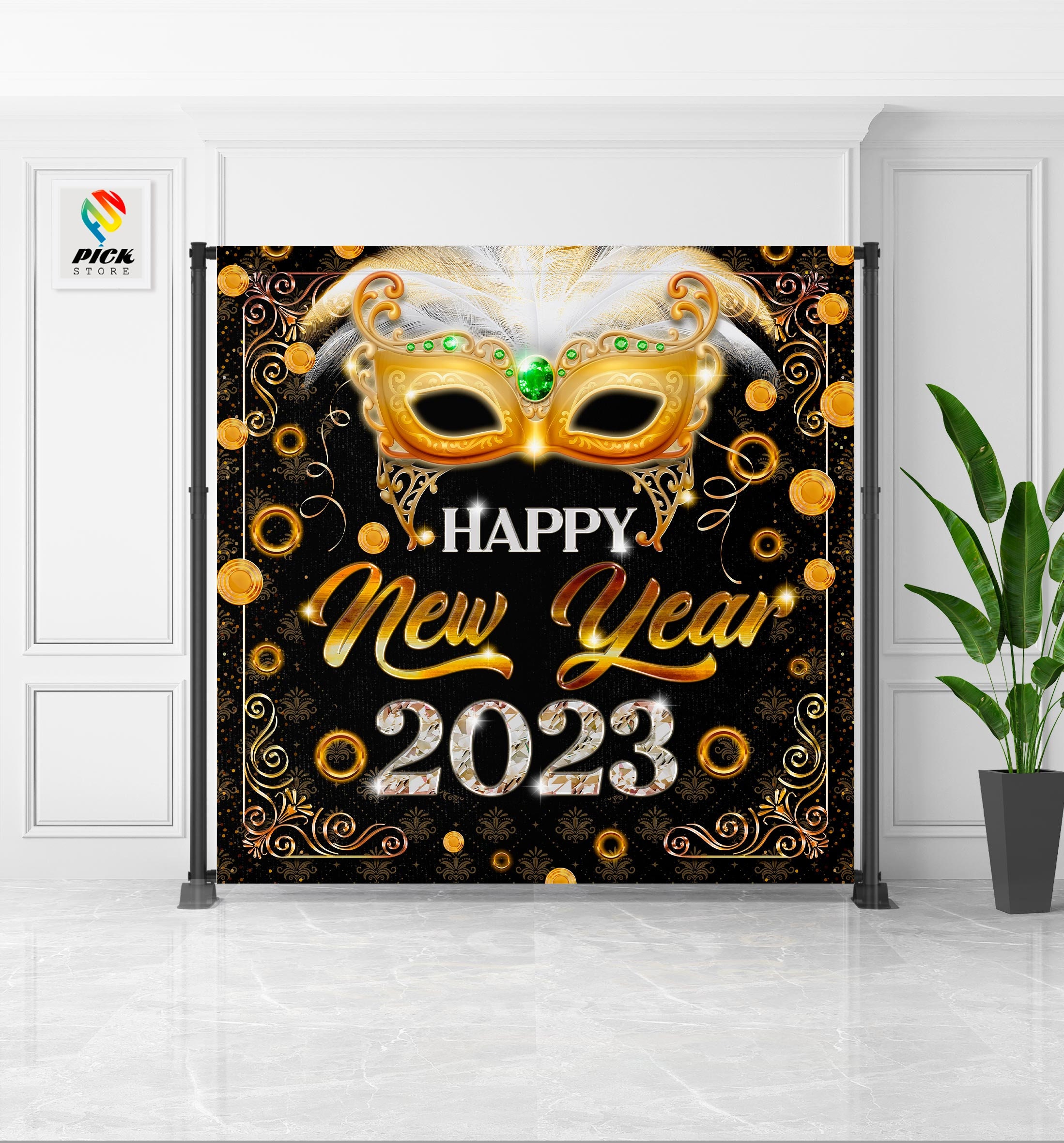 Mardi gras Happy New year Masquerade Backdrop Carnival Banner Mardi gras New year party ONLY DIGITAL FILE NY02
