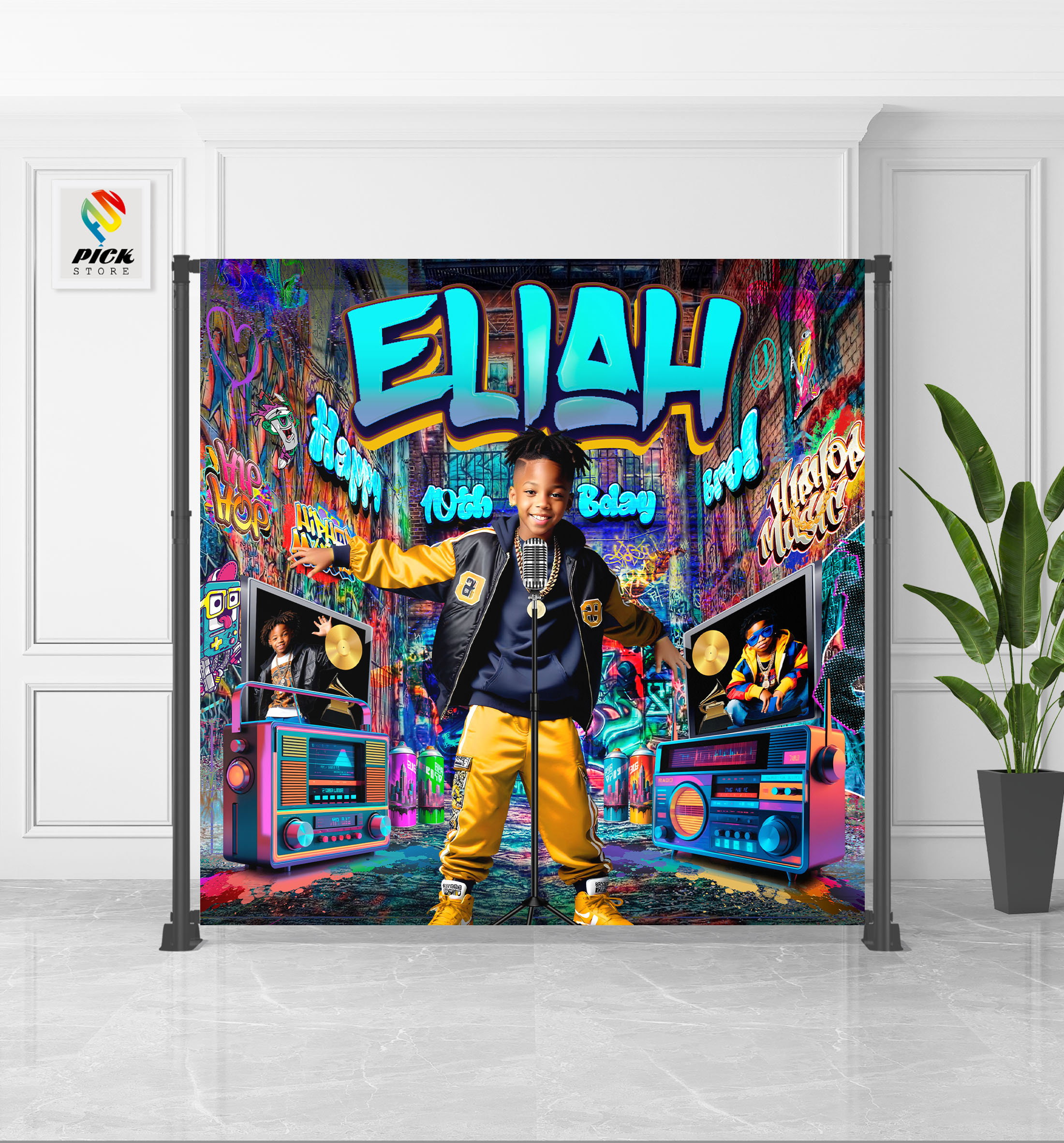 Rapper Backdrops Graffiti Hip Hop Party Backdrop: Retro 90s Theme (DYI FILE) - HP04 - Etsy